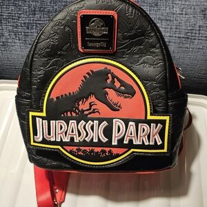 Loungefly Jurassic Park Black and Red Kids Backpack